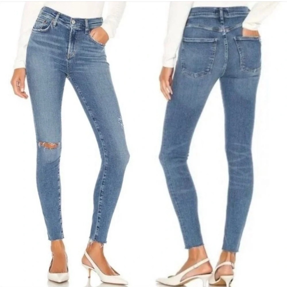 AGOLDE Sophie High Rise Skinny Distressed Jeans sz 28